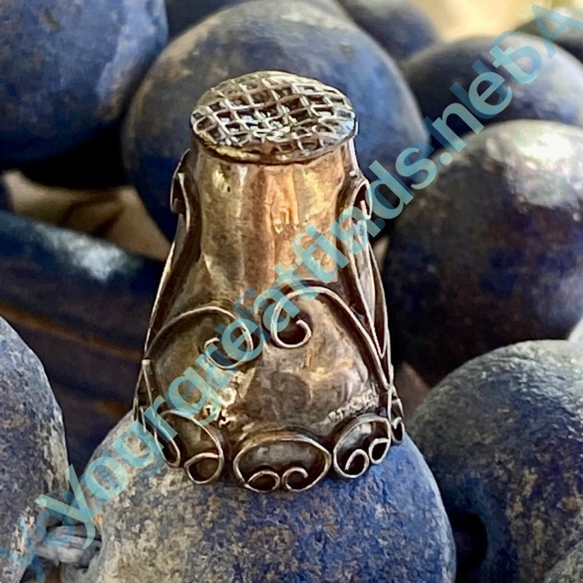 Vintage Mexican Sterling Silver Thimble with Heart Design - Authentic Handmade Collectible for Sewing, Crafting & Gift Giving