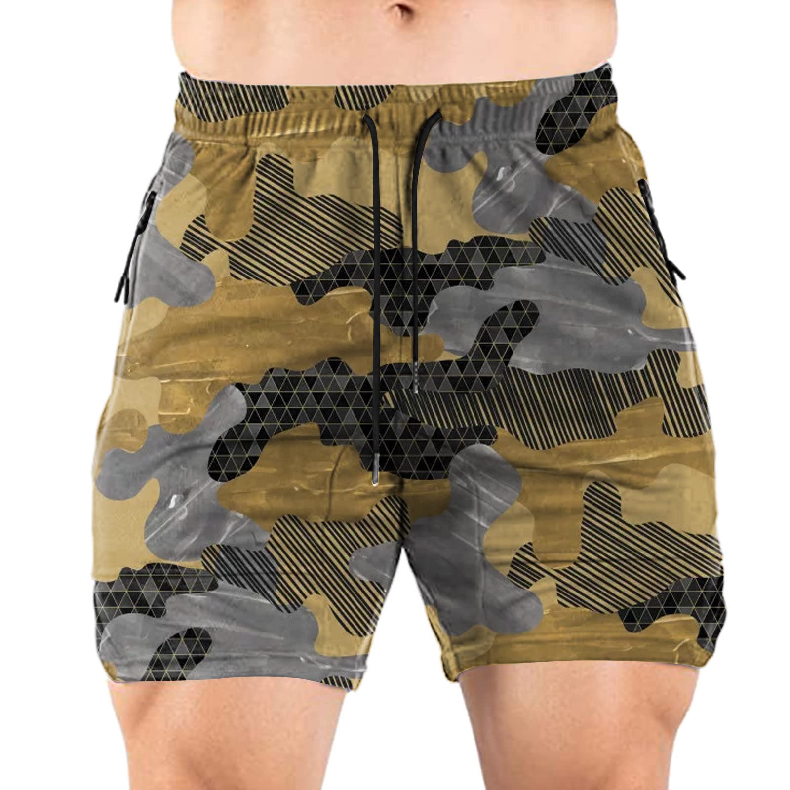Men's Lightweight Breathable Camouflage Running Pants with Built-in Shorts - Quick-Dry Mesh for Sports & Fitness Training - Perfect for Jogging, Gym Workouts & Outdoor Activities