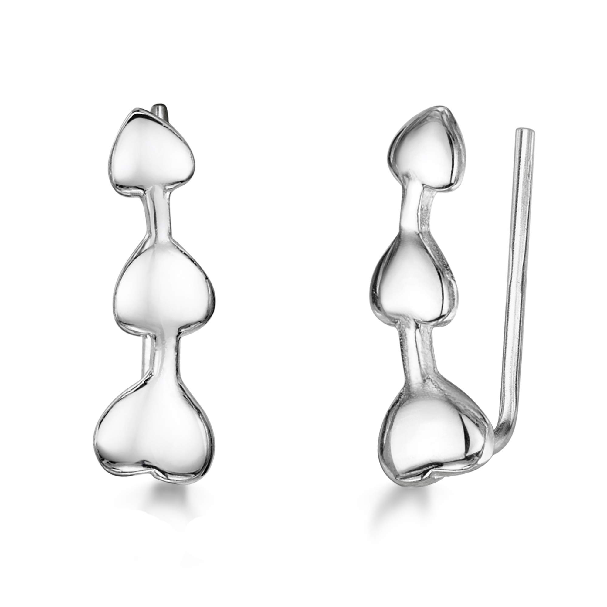Amberta 925 Sterling Silver Crawler Earrings for Women - Elegant Dangle Earrings for Party, Wedding & Evening Wear