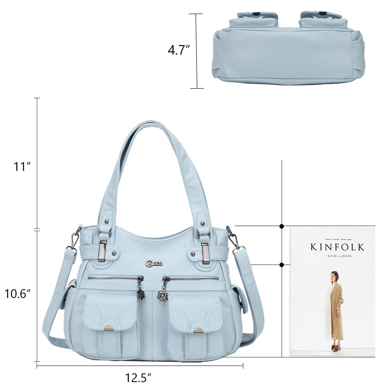 Stylish Large Hobo Shoulder Bags for Women - Soft PU Leather Multi-Pocket Tote Purse - Perfect for Work, Travel & Everyday Use