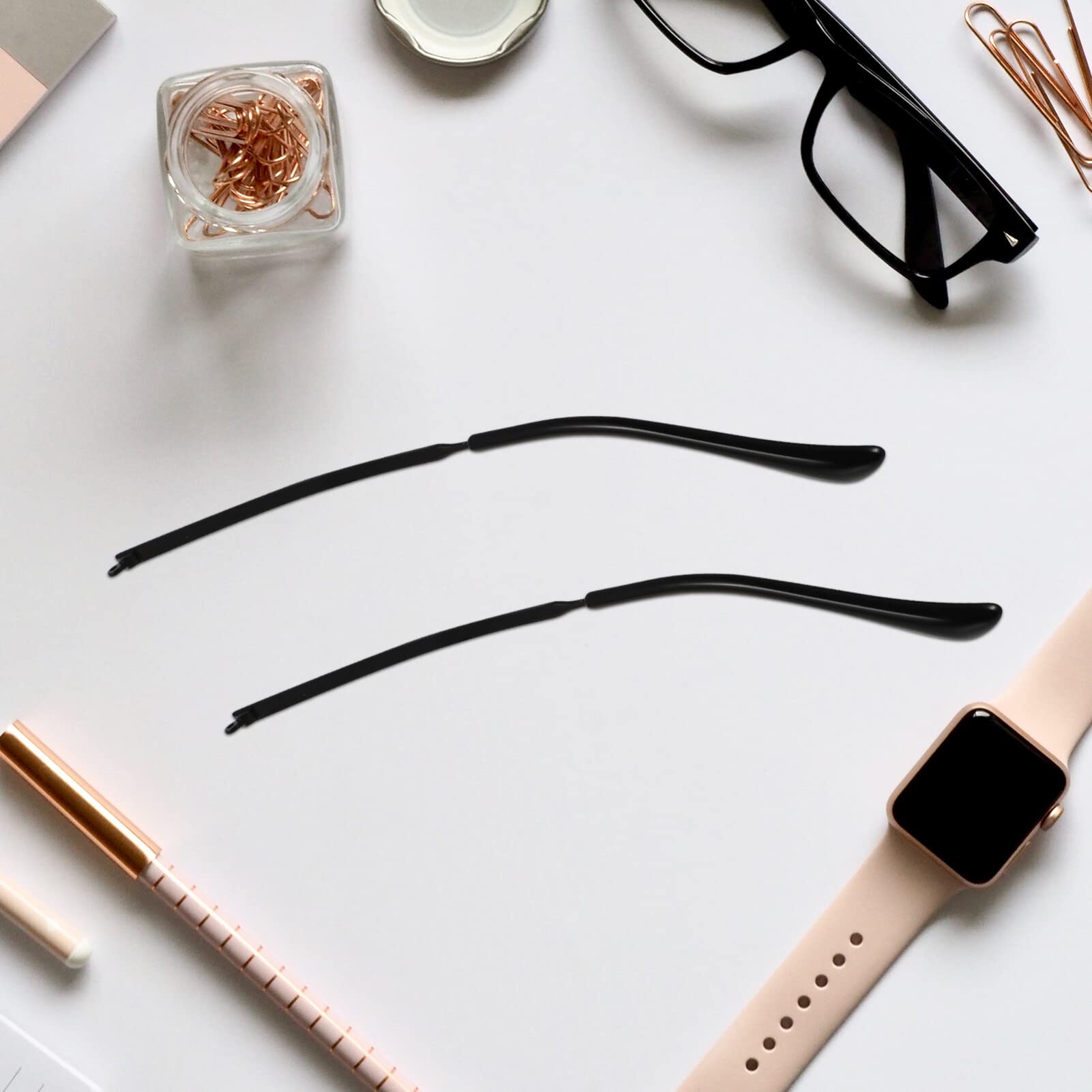 Lurrose Metal Sunglasses Replacement Temple Arms - Universal Fit for Eyeglass Frames - Durable Glasses Accessories (Black) - Perfect for Repairing Broken Sunglasses & Customizing Eyewear
