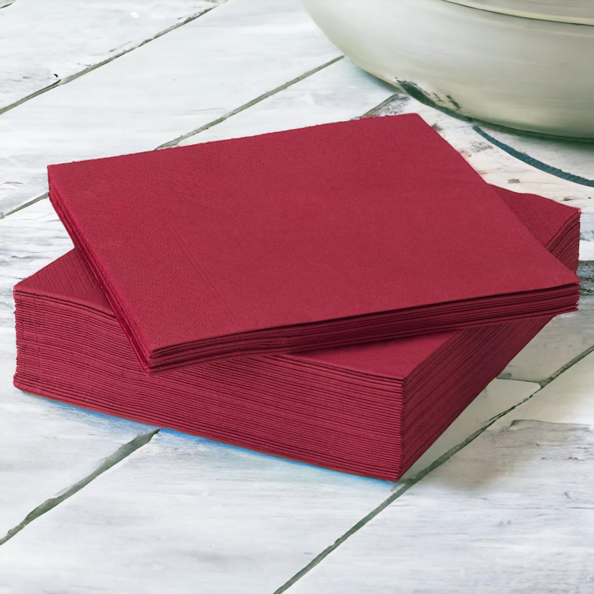 Primrose 3-Ply Decorative Tissue Paper Napkins - Dark Red Dinner Size for Home & Party Dining | Elegant Table Setting, Wedding, Restaurant, and Everyday Use