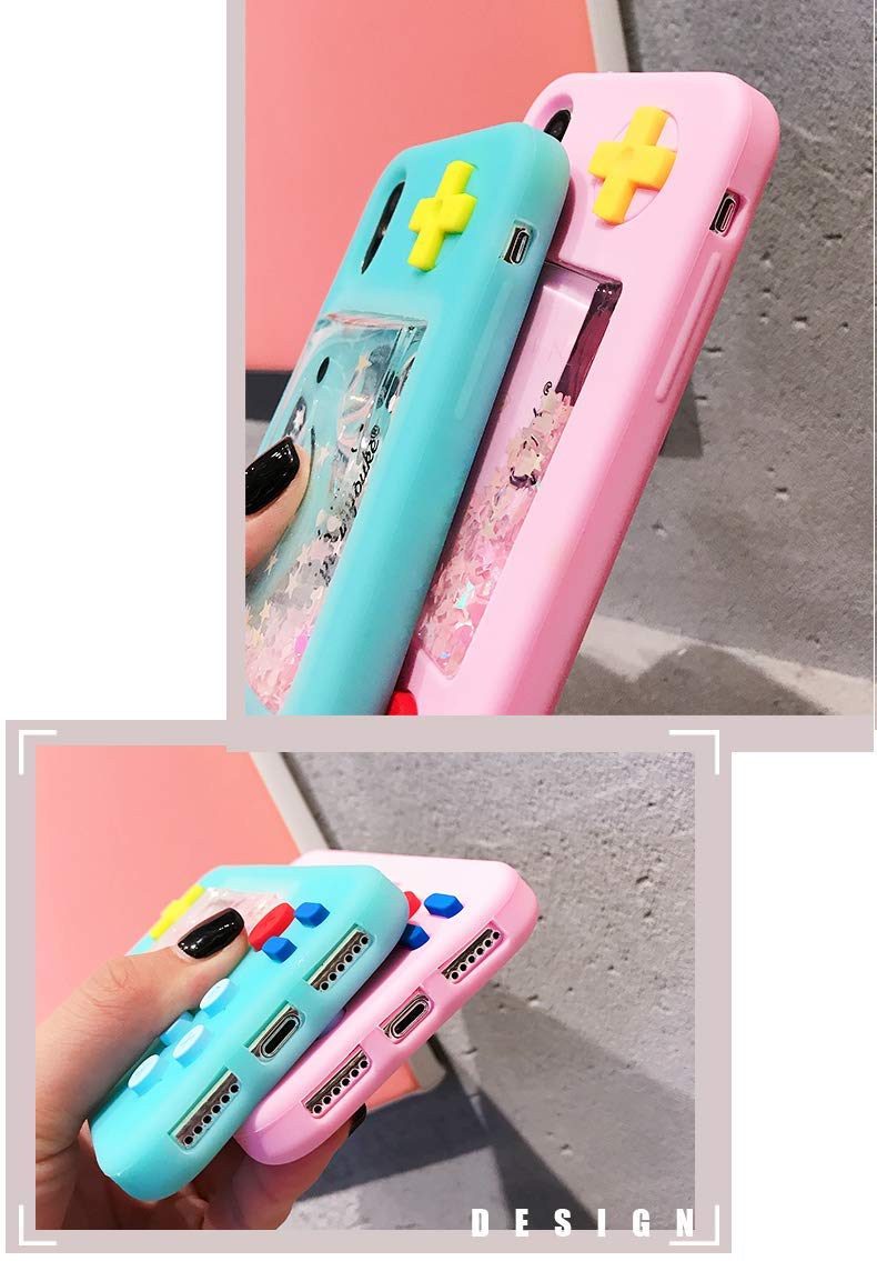 UnnFiko Squishy 3D Cartoon Game Case for iPhone 11 Pro Max - Soft Rubber Protective Cover with Creative Liquid Stars Design, Fun Play Case for Girls & Women (Blue) - Perfect for Gaming, Daily Use & Gift Giving