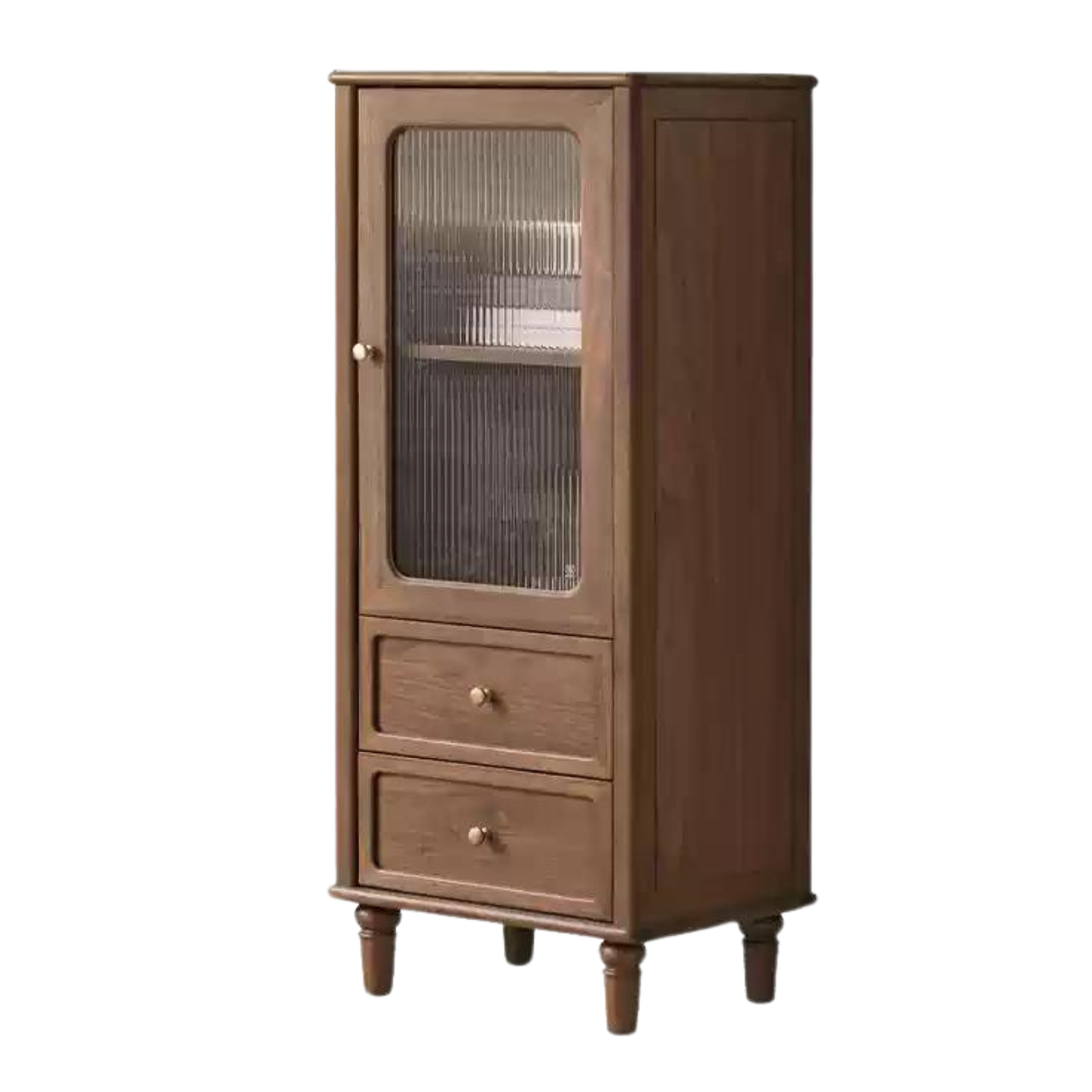 Solid Black Walnut Wood American Retro Locker Side Cabinet - Vintage Storage for Bedroom, Living Room & Office