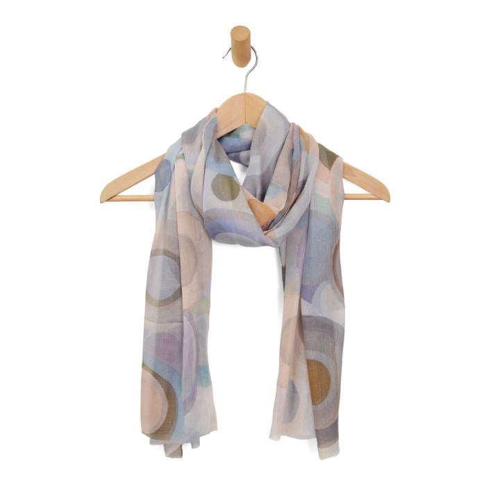 Stylish Neutral Modern Circles Scarf - Lightweight Fashion Accessory for Women & Men - Perfect for Office, Travel and Everyday Outfits