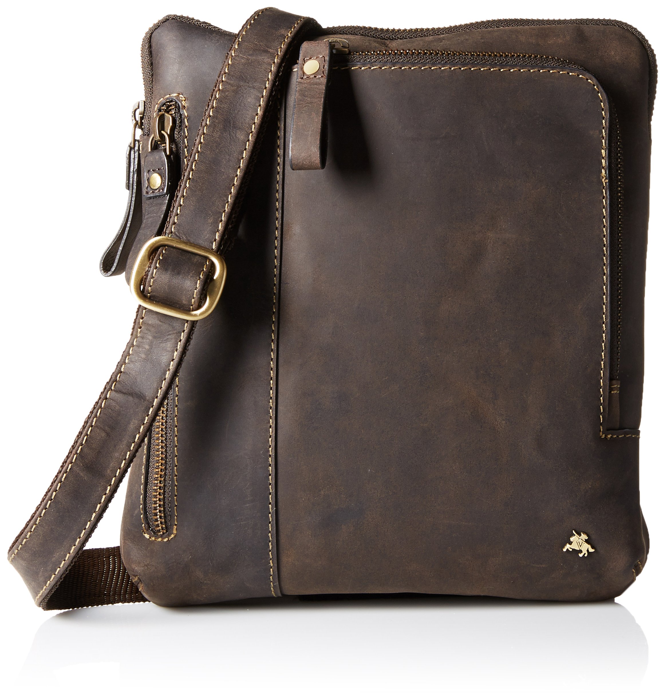 Premium Genuine Leather Messenger Crossbody Bag for iPad & Tablet - Oil Brown, One Size - Ideal for Work, Travel & Everyday Use