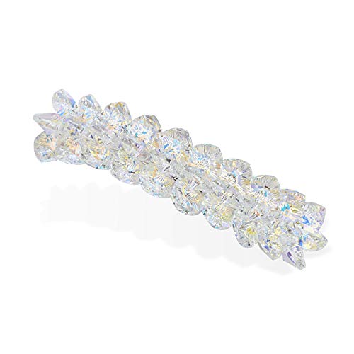 Sparkling Crystal Flower Hair Barrette Clips - Elegant French Floral Hair Clasps for Women, Bridal Party, Wedding Accessories (Aurora) | Perfect for Weddings, Proms, Parties & Everyday Elegance