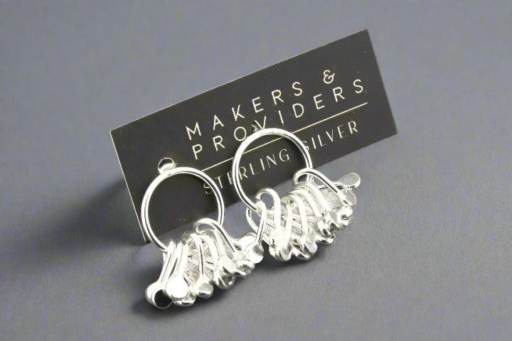 Sakura Cherry Blossom Sterling Silver Circle Stud Earrings for Women - Perfect for Everyday Wear, Parties & Gifts