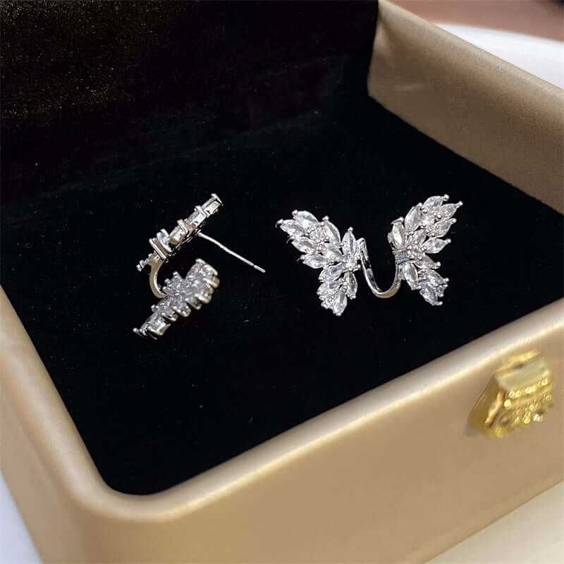 Sparkly No-Piercing Butterfly Ear Cuff Angel Wings Stud - Hypoallergenic Fashion Jewelry for Women & Teens | Perfect for Parties, Weddings & Everyday Wear (Style A8321)