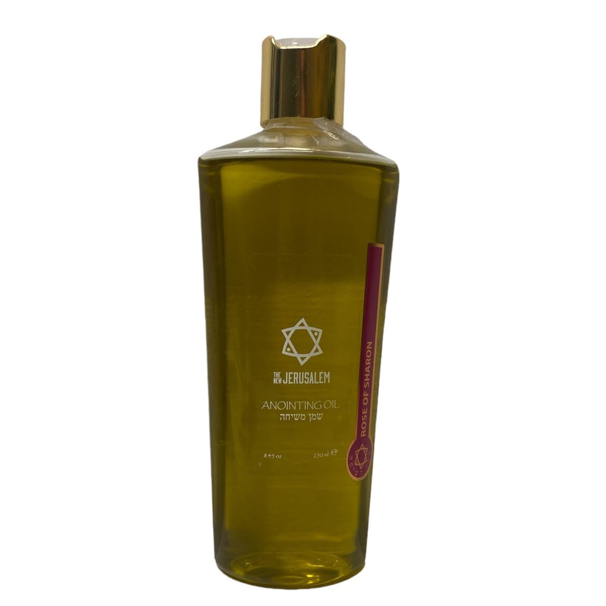 Handcrafted Rose of Sharon Anointing Oil from Holy Land - 100% Pure Extra Virgin Olive Oil & Essential Oils Blend - for Prayer, Worship, Spiritual Ceremonies & Home Blessings - 8.45 Fl Oz Holy Anointing Oil for Christian Faith & Biblical Practices