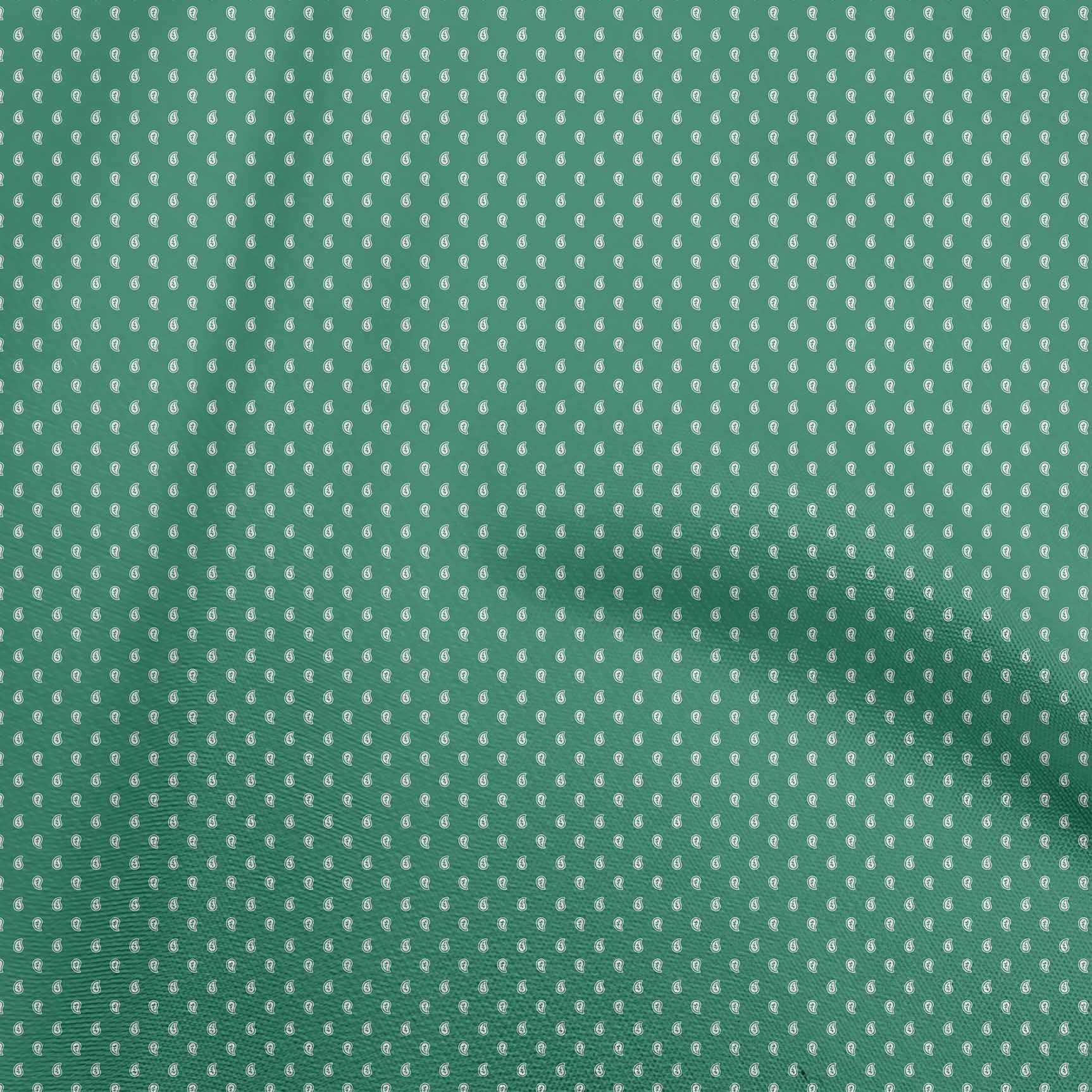 Premium Cotton Flex Green Paisley Printed Fabric by The Yard - 40 Inch Wide for DIY Clothing, Sewing Projects & Home Decor | Soft, Durable & Versatile Material for Dresses, Curtains & Crafts