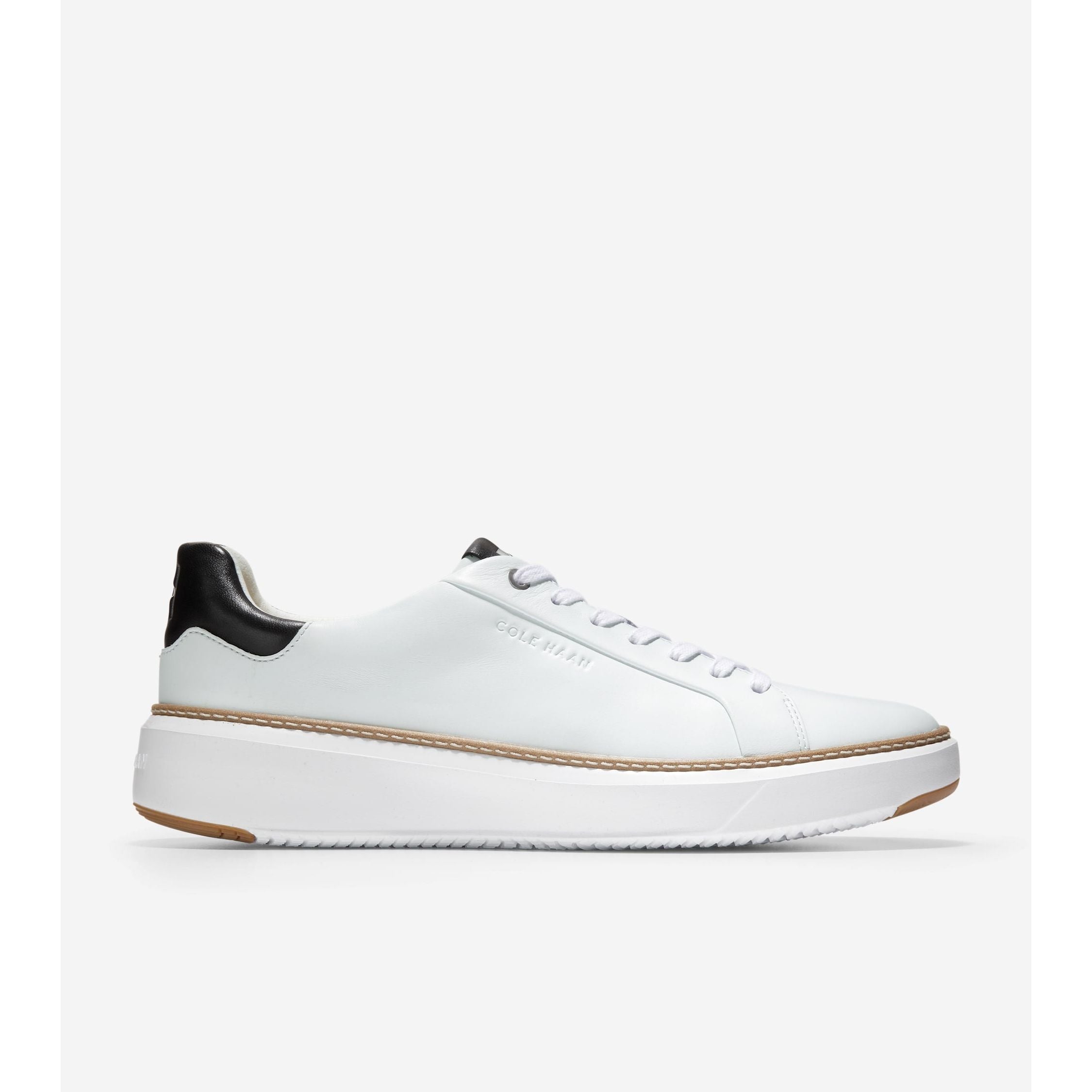 Cole Haan Men's GrandPrø Topspin Sneakers - Optic White & Black | Lightweight Comfortable Walking Shoes for Men | Perfect for Work, Travel & Casual Wear