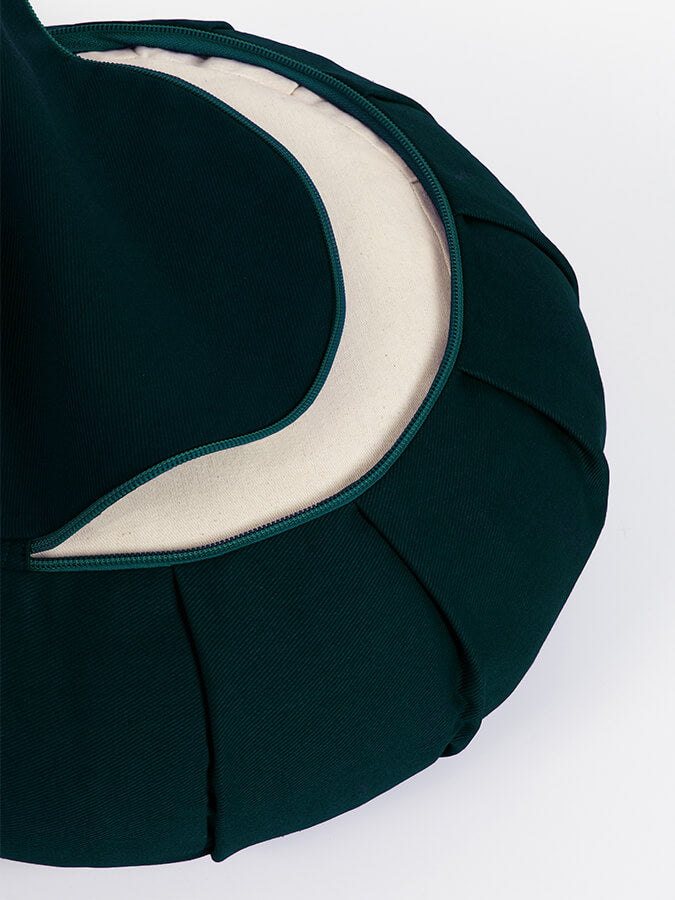 Organic Cotton Round Lotus Zafu Buckwheat Meditation Cushion - GOTS Certified for Yoga, Zen Meditation & Home Decor - Eco-Friendly & Comfortable Support for Mindful Practices