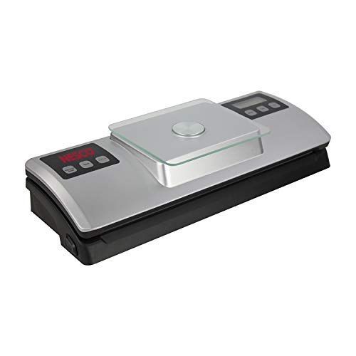 Nesco VSS-01 Automatic Food Vacuum Sealer with Digital Scale & Starter Kit - Silver | Fresh Food Storage, Meal Prep, Sous Vide Cooking, Freezer Organization | Airtight Preservation for Longer Shelf Life