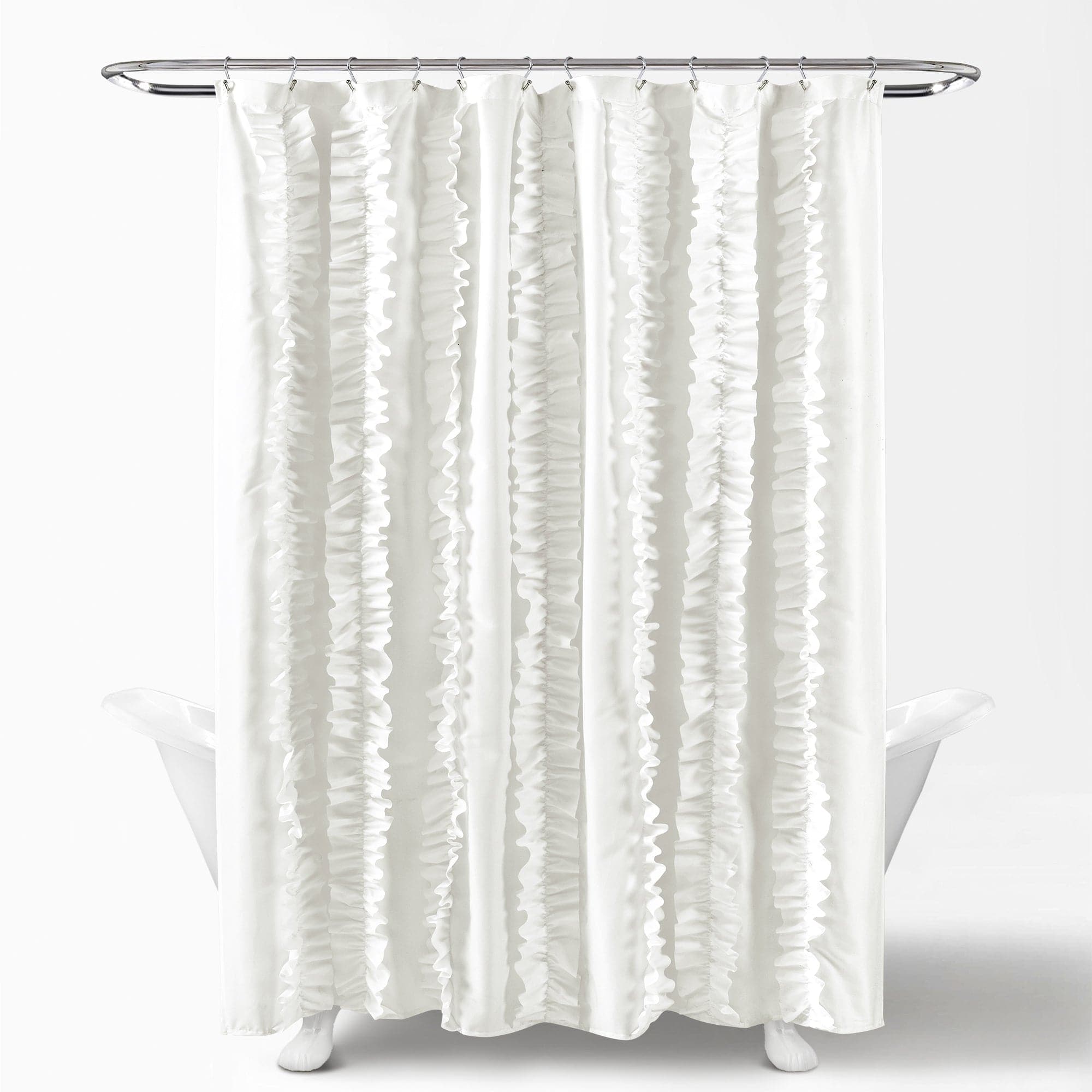 Belle Shower Curtain - Waterproof Bathroom Decor with Hooks - Elegant Floral Design for Modern Home & Apartment Bathroom