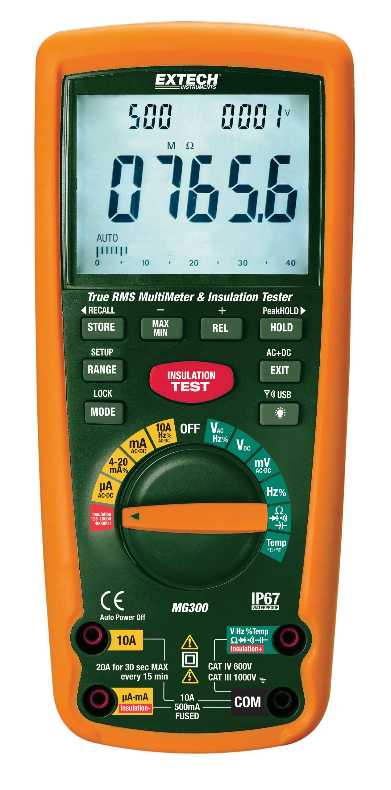Extech MG300 Digital Insulation Tester 600V CAT-IV for Electrical Safety Testing - Perfect for HVAC, Industrial Maintenance & Home Electrical Inspections