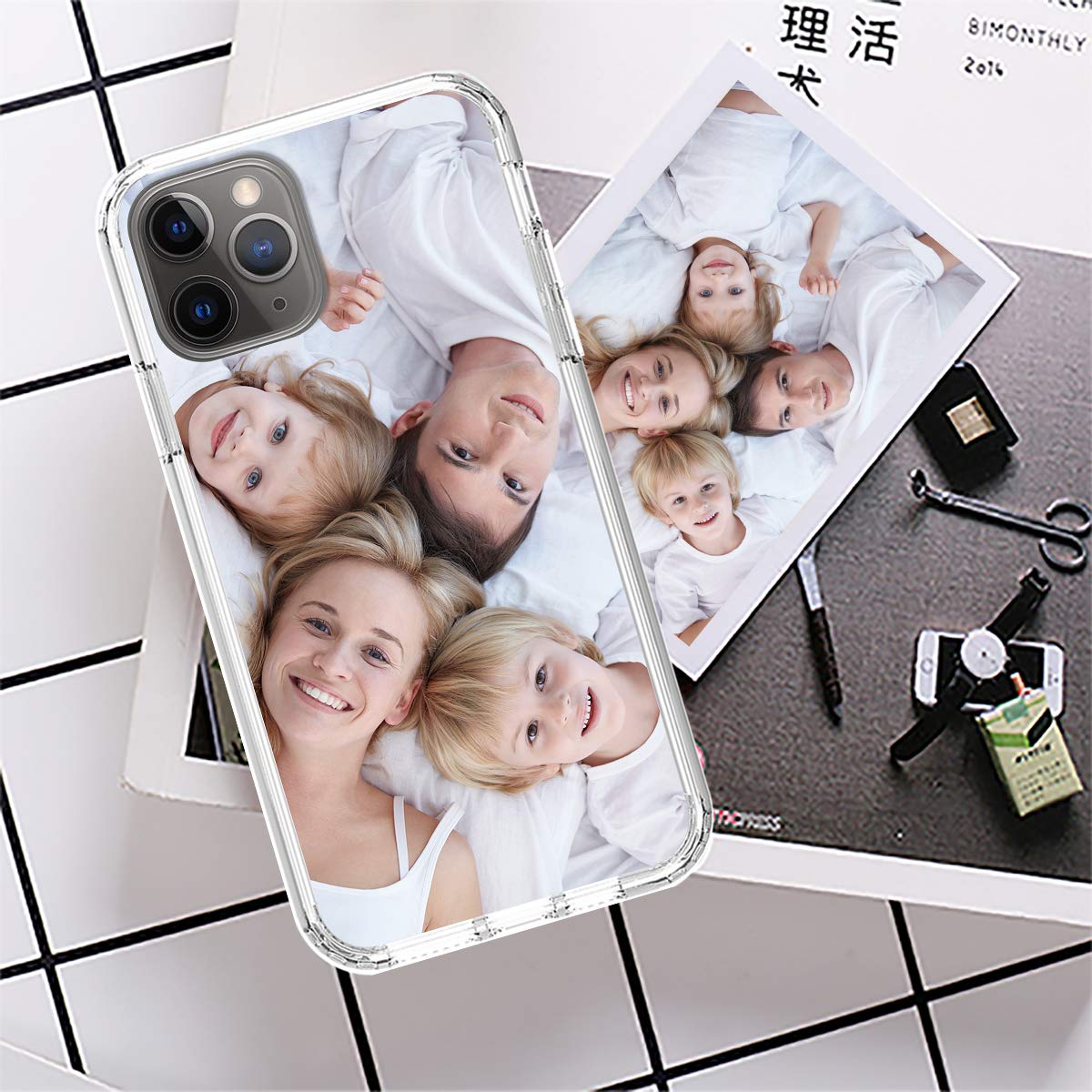 Custom iPhone 11 Pro Clear Phone Case with Photo - Personalized Shockproof Heavy Duty Cover, 3-in-1 Military Grade Protection with Screen Protector - Perfect for Christmas Gifts, Travel & Everyday Use