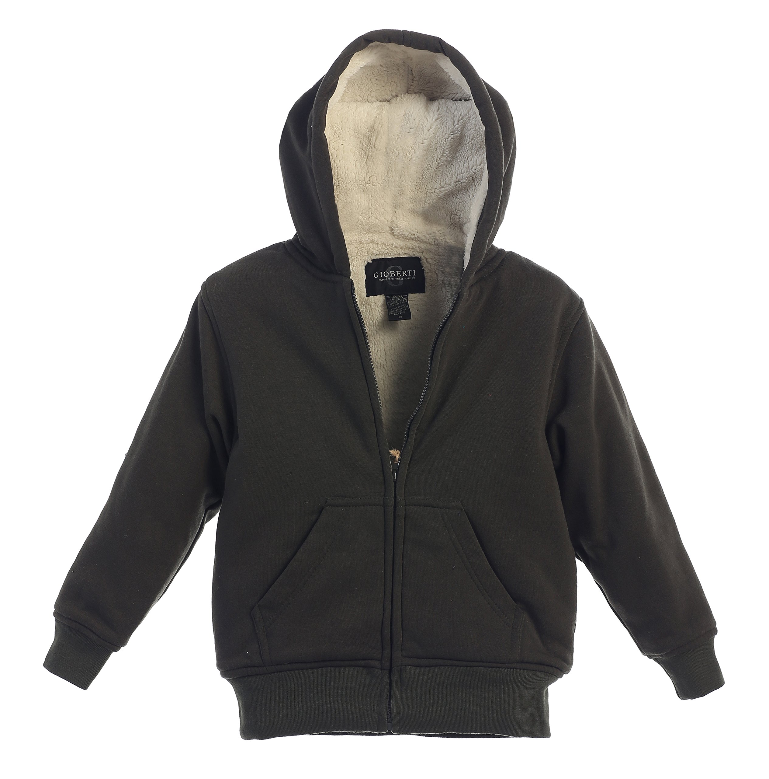 Gioberti Boys Zip Up Fleece Hoodie Jacket - Warm Winter Pullover for Kids Outdoor Play & School Activities
