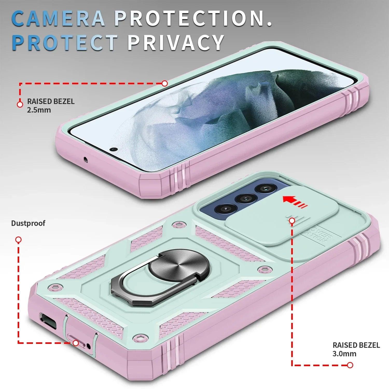 Samsung Galaxy S24 Ring Holder Protective Case - Slim Grip & Anti-Slip Design for Secure Phone Handling - Perfect for Workouts, Commuting, and Everyday Use