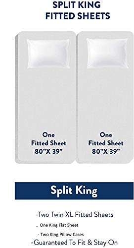 Adjustable Split King Bed Sheets 5-Piece Set - Sage Green Luxury Egyptian Cotton Sateen Sheets with 18