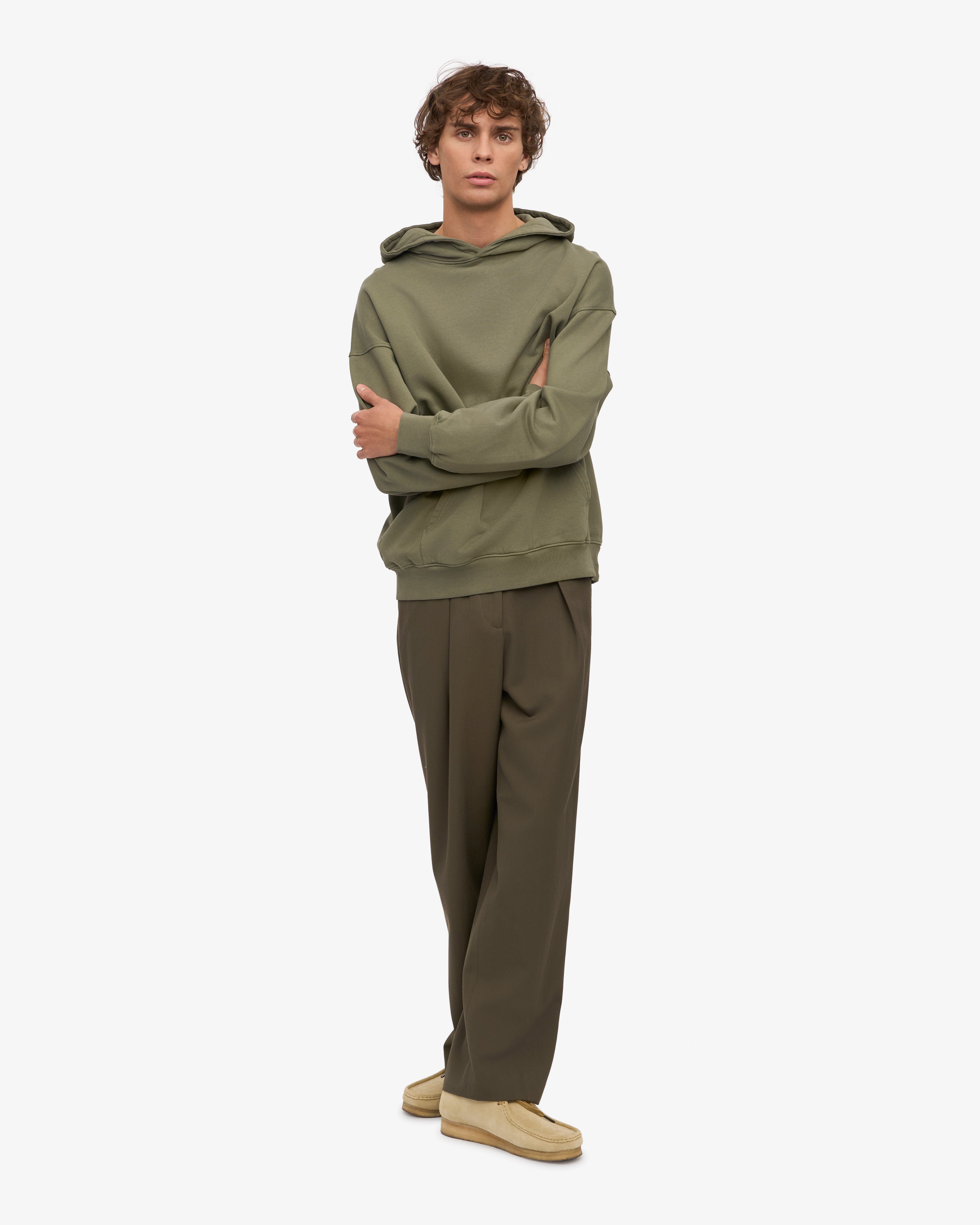 Organic Oversized Hoodie for Women - Soft & Cozy Pullover Sweatshirt - Dusty Olive Green - Perfect for Casual Wear, Lounge & Outdoor Activities