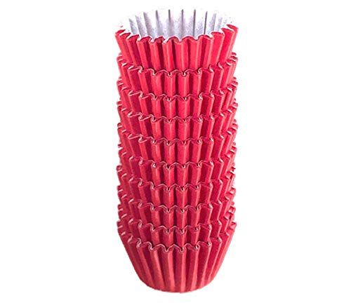 100-Piece Red Candy Cups Dessert Wrappers - Paper Liners for Brigadeiro, Sweets & Chocolates | Perfect for Birthday Parties, Bridal Showers, Weddings & Baby Showers | Decorative Baking Cups for Cupcakes, Candies & Party Favors