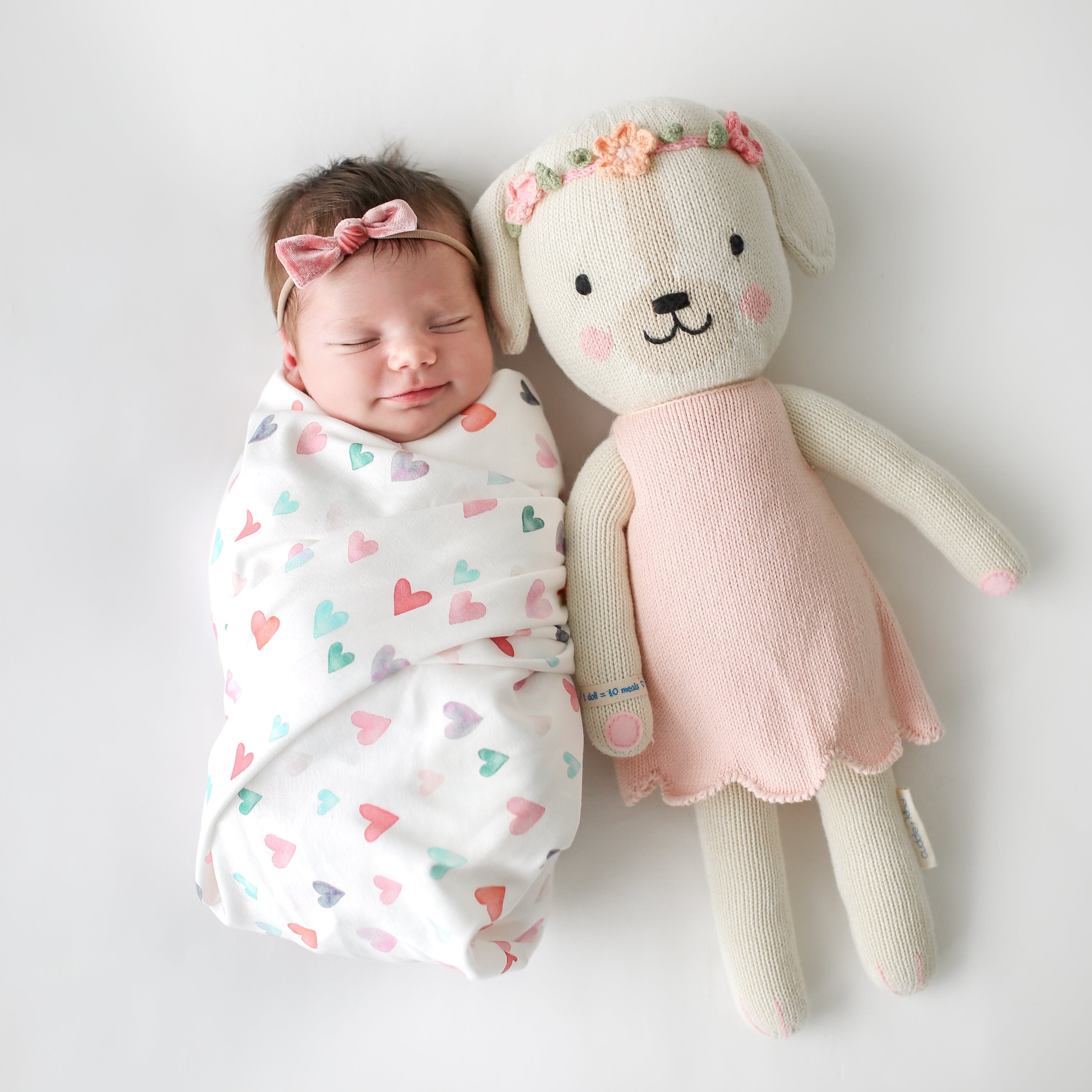Cuddle+Kind Charlotte the Dog Plush Toy - Handmade Organic Cotton Stuffed Animal for Kids & Adults - Perfect for Gifts, Nursery Decor, and Cuddling
