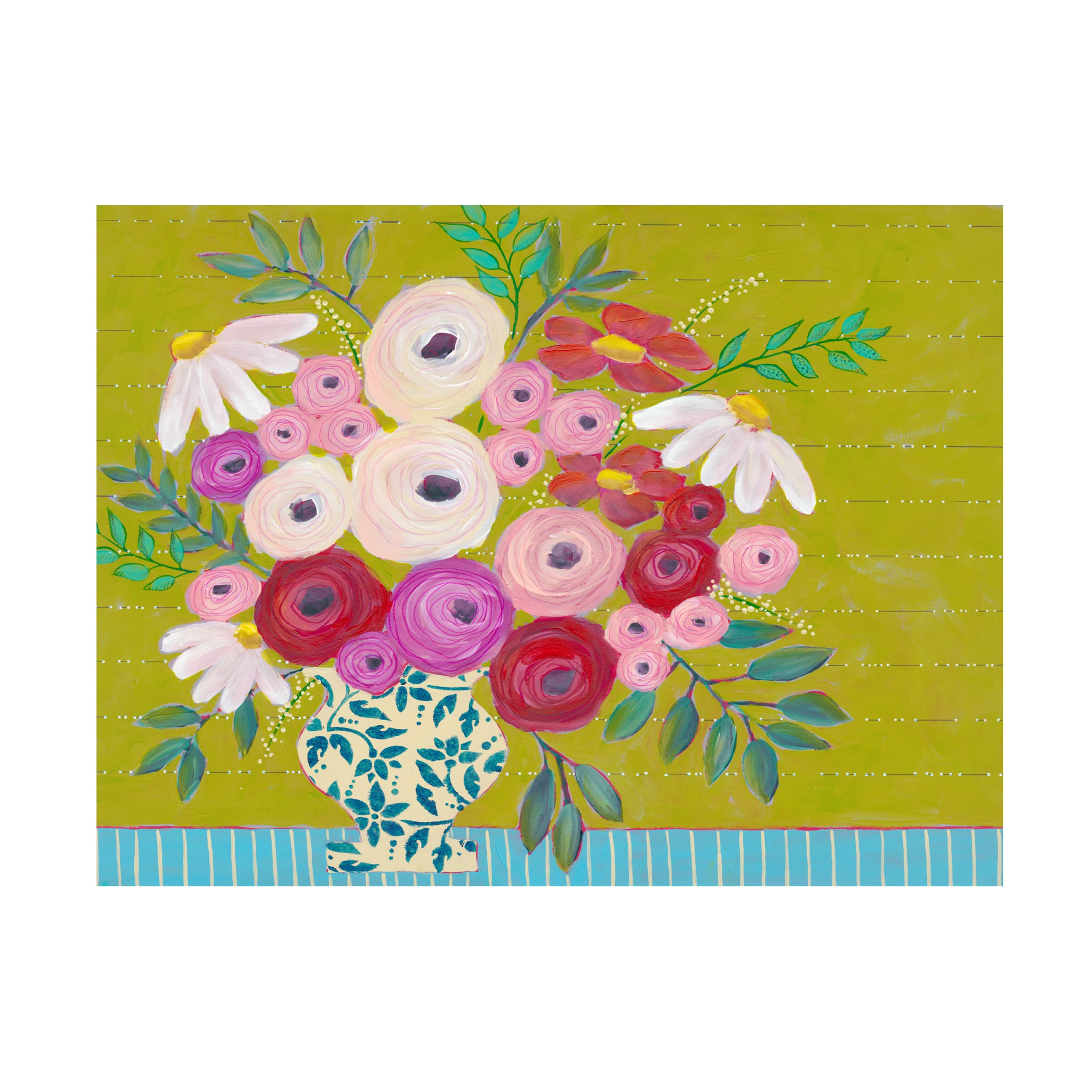 Regina Moore 'Bold Flowers I' Canvas Wall Art Print - Vibrant Floral Painting for Living Room, Bedroom & Office Decor | Trademark Fine Art Collection
