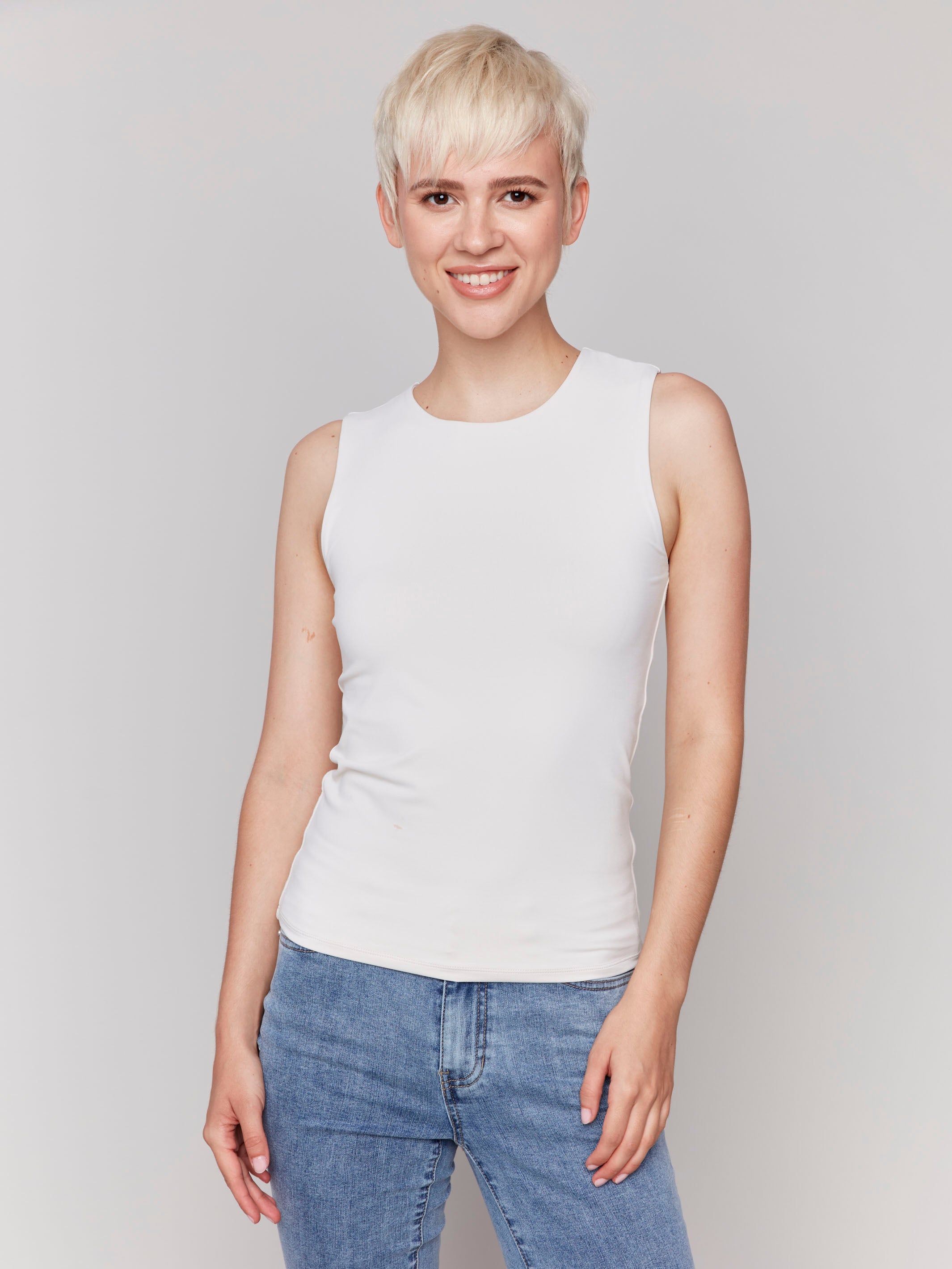 Sleeveless Super Stretch Top for Women - Natural Color Comfortable Workout & Yoga Shirt - Perfect for Gym, Running, and Casual Wear