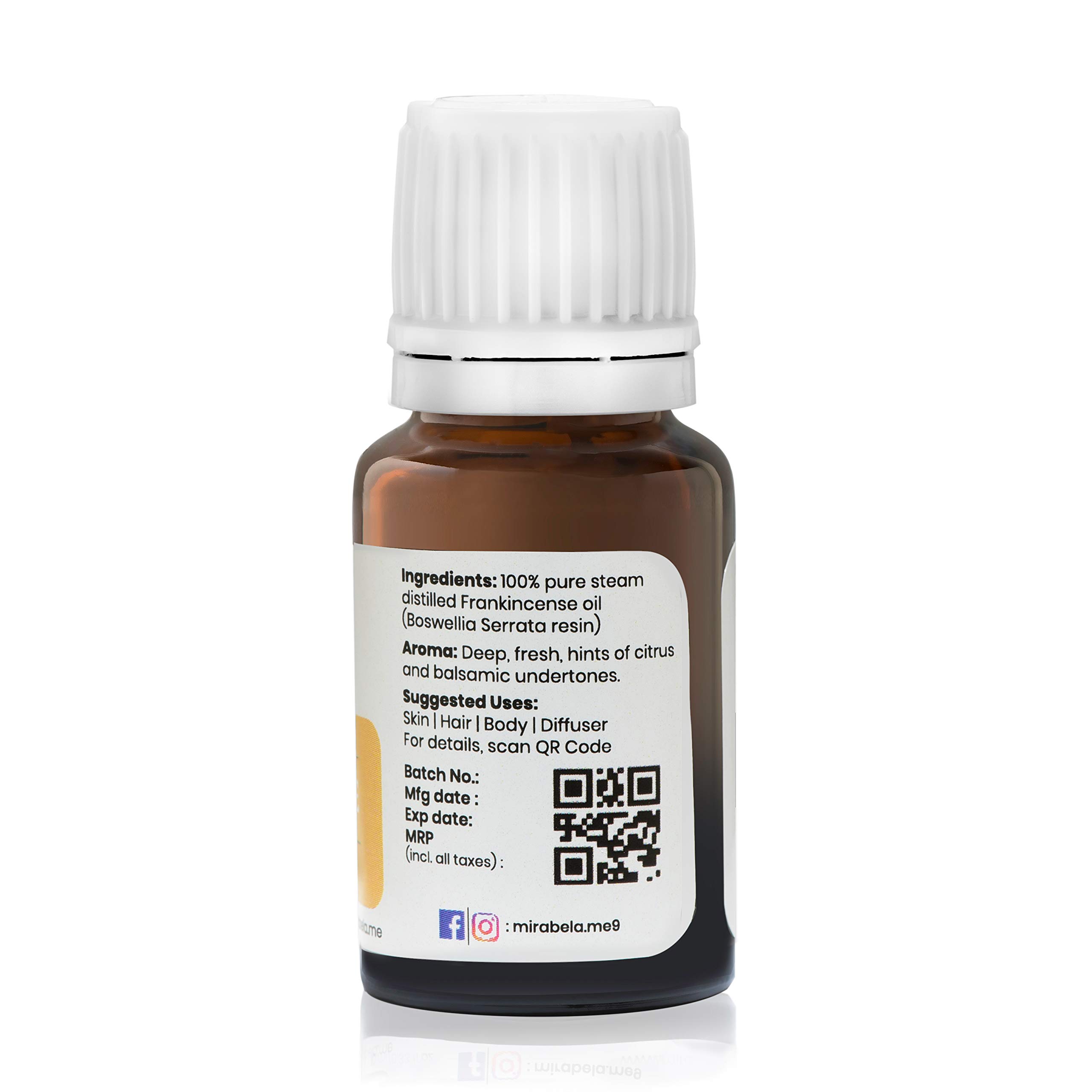Premium Frankincense Essential Oil (Loban Oil) - 100% Pure, Natural, Undiluted for Skin Care, Aromatherapy & Meditation | Reduces Wrinkles & Fine Lines | Chakra Healing & Relaxation | 10ml Bottle | Perfect for Facial Treatments, Massage & Spiritual Practices