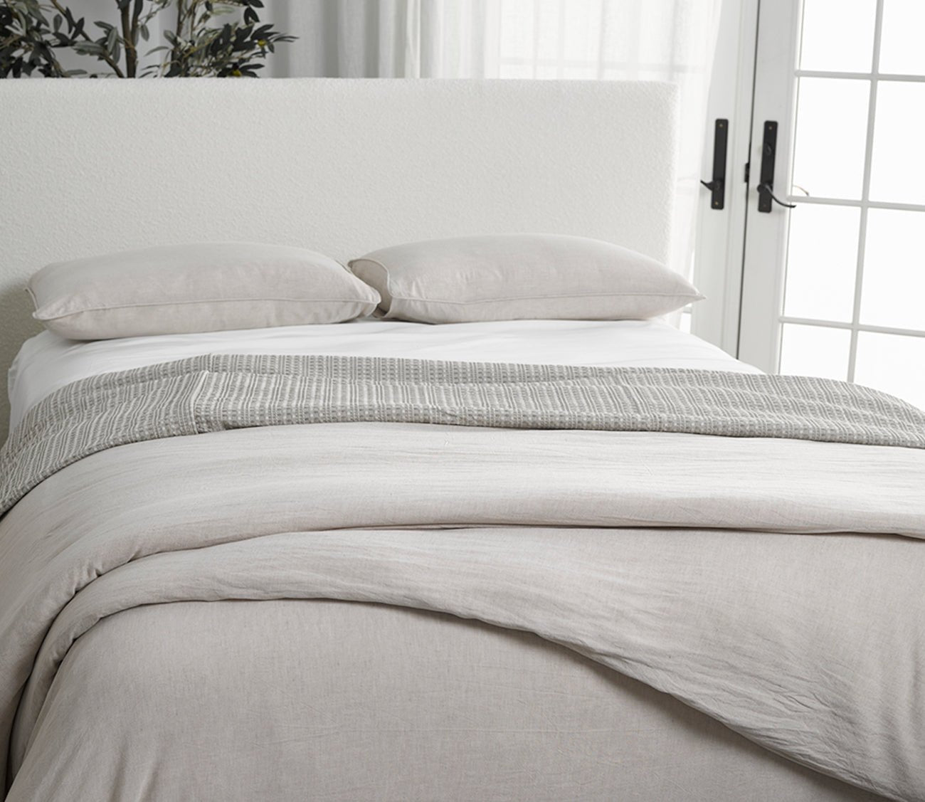 Cariloha Premium 100% Linen Duvet Cover Set - Soft Breathable Bedding for All Seasons - Perfect for Master Bedroom, Guest Room & Vacation Homes