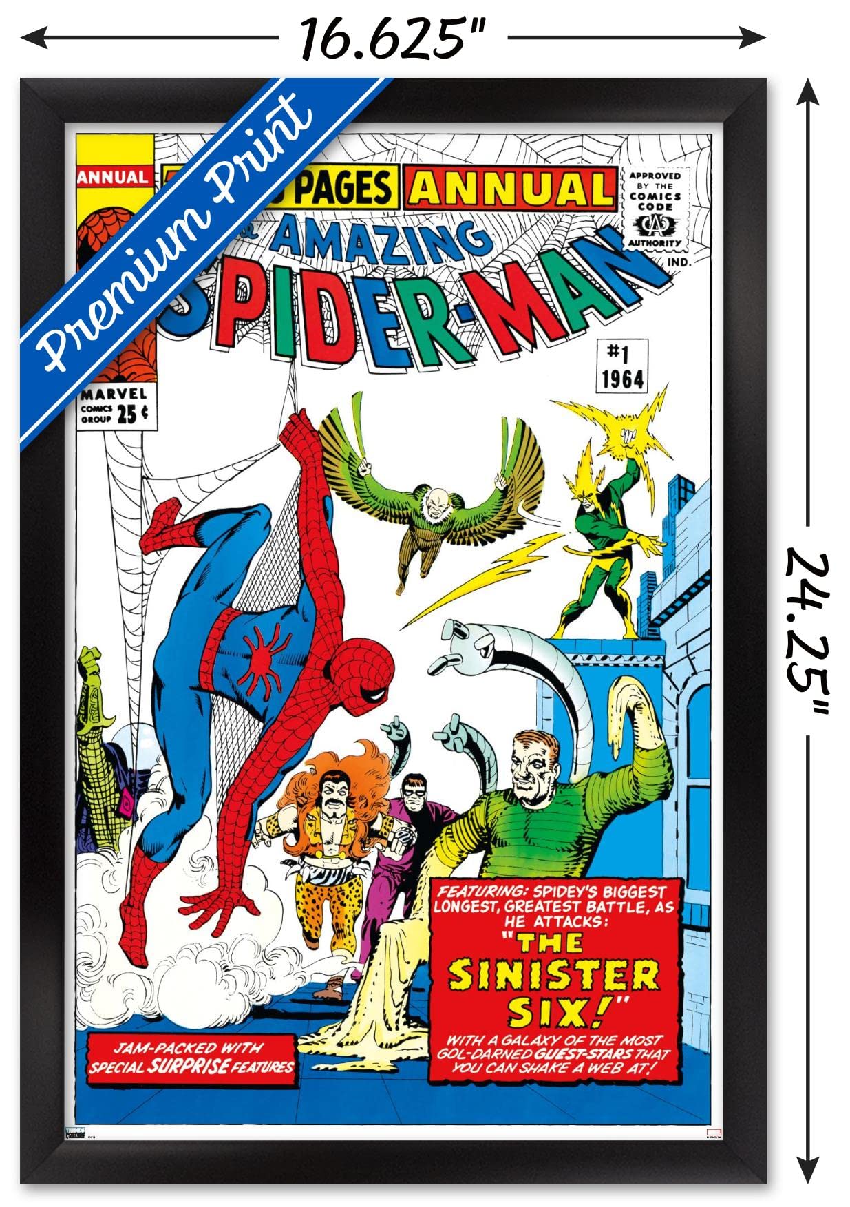 Marvel Comics The Sinister Six - Amazing Spider-Man Annual #1 Framed Wall Poster 22.4