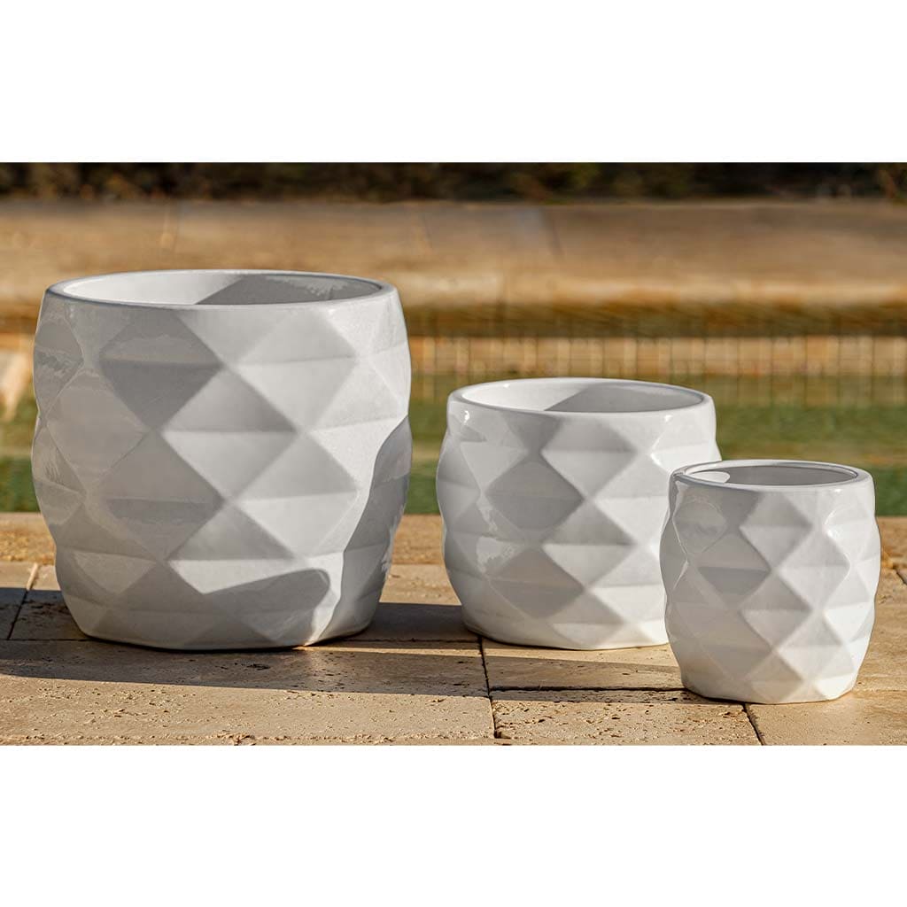 Campania International Origami Planter Set of 3 - Modern Coconut Fiber Plant Pots for Indoor Plants, Succulents & Home Decor | Perfect for Living Room, Office & Garden Decor