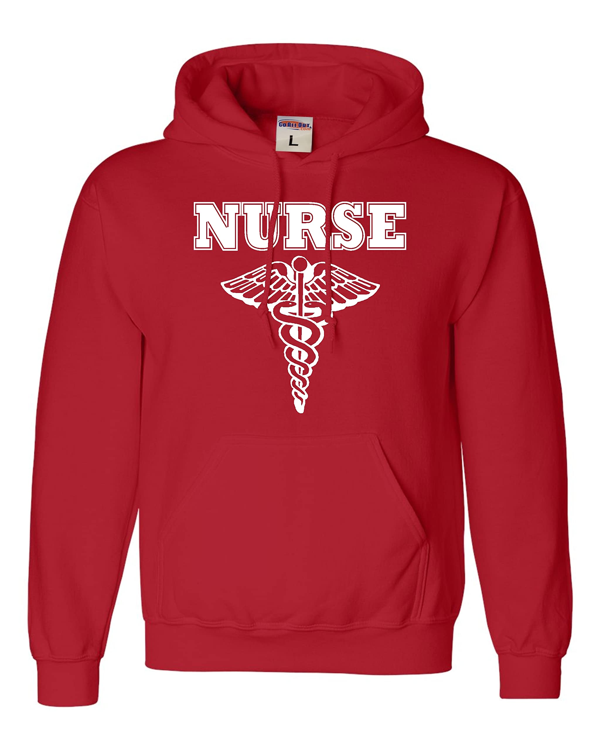 Go All Out Nurse Logo Unisex Sweatshirt Hoodie - Comfortable Pullover for Medical Professionals & Nursing Students - Perfect for Hospital Shifts, Nursing School & Healthcare Appreciation
