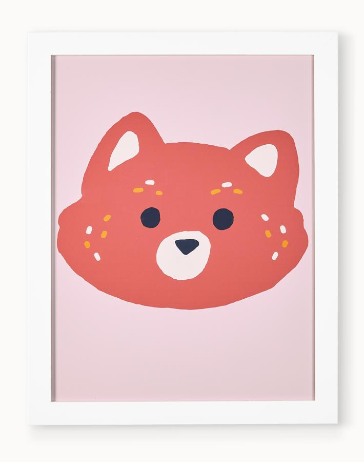 Bear Face Framed Wall Art - Modern Animal Decor for Living Room, Nursery & Kids Bedroom - Perfect Gift for Animal Lovers