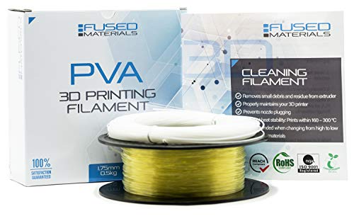 Premium 1.75mm PVA Dissolvable Filament for 3D Printers - 0.5kg PVA + 0.1kg Cleaning Filament Bundle - Perfect for Multi-Material Printing & Support Removal - Ideal for Home, Office & Professional 3D Printing Projects
