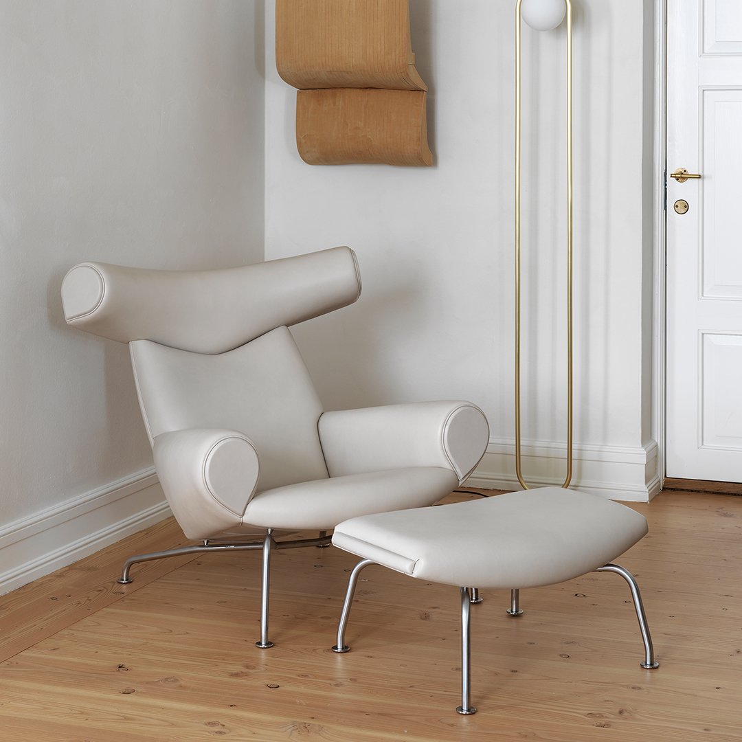 Erik Jørgensen Wegner Ox Ottoman for Ox & Queen Chairs - Premium Footrest for Living Room & Lounge Comfort