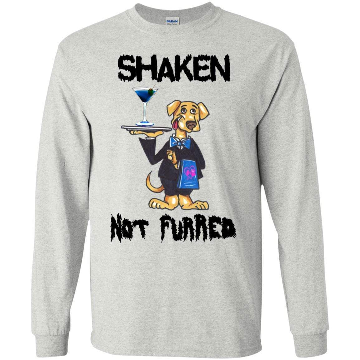 WineyBitches.Co Shaken Not Furred Long Sleeve Ultra Soft Cotton T-Shirt for Women | Comfortable Casual Wear for Wine Nights & Outings