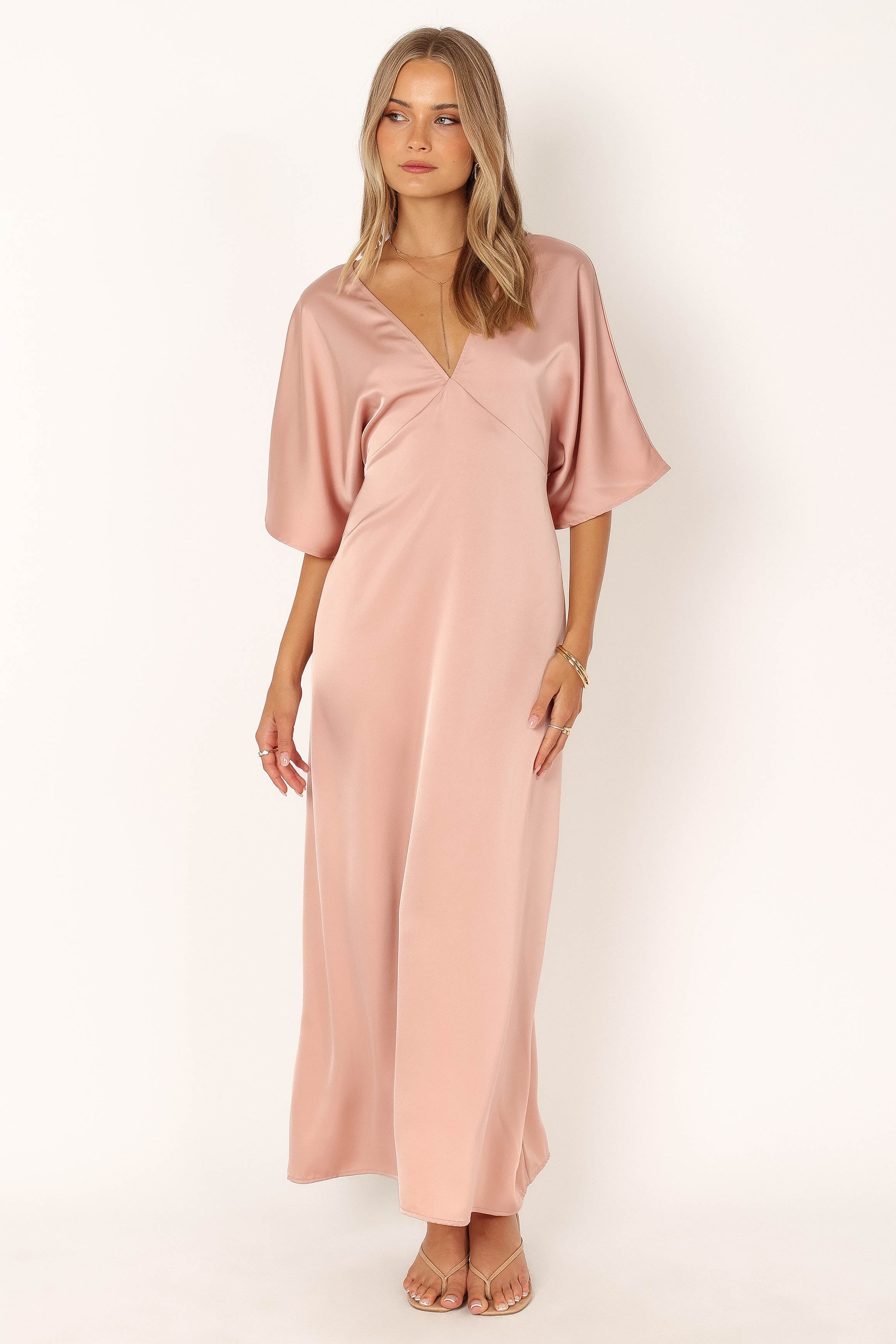 Eliza Maxi Dress for Women - Flowy Pink Long Dress for Summer, Beach, and Casual Wear | Elegant Boho Style