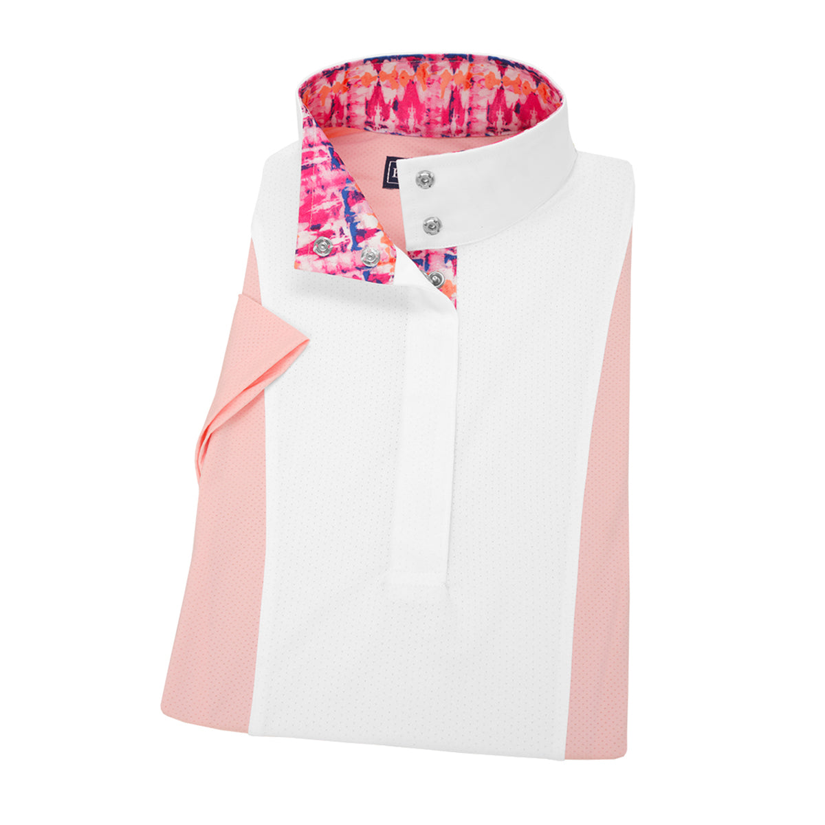 Essex Classics Girls Pink Tie Dye Luna Performance Short Sleeve Show Shirt - Breathable & Comfortable for Dance, Cheerleading & Gymnastics Performances