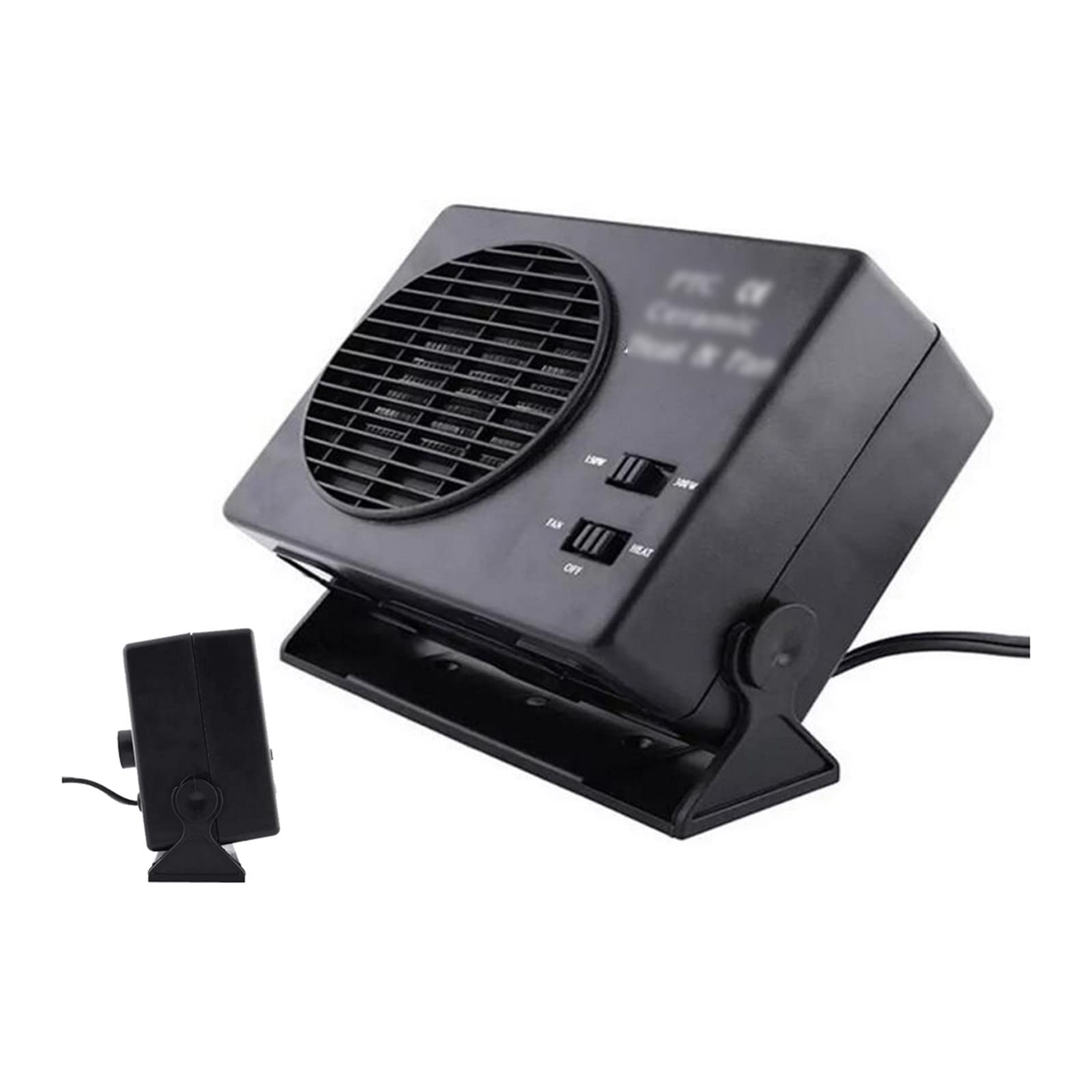 150W & 300W Ceramic Car Heater Fan - 12V Portable Auto Truck Heater with Window Defroster - Fast Warming for Winter Driving, Camping & Emergency Vehicle Use