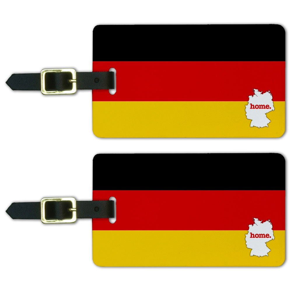 Germany Flag Luggage Tags - Durable Suitcase ID Tags for Travel, White | Perfect for Airports, Cruises & International Trips