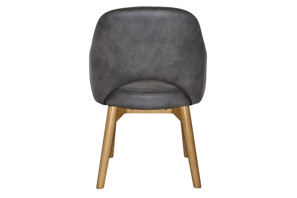 EZ Hospitality Cairo Indoor Armchair with Light Oak Timber Base - 4-Leg Modern Dining Chair for Living Room, Bedroom & Office