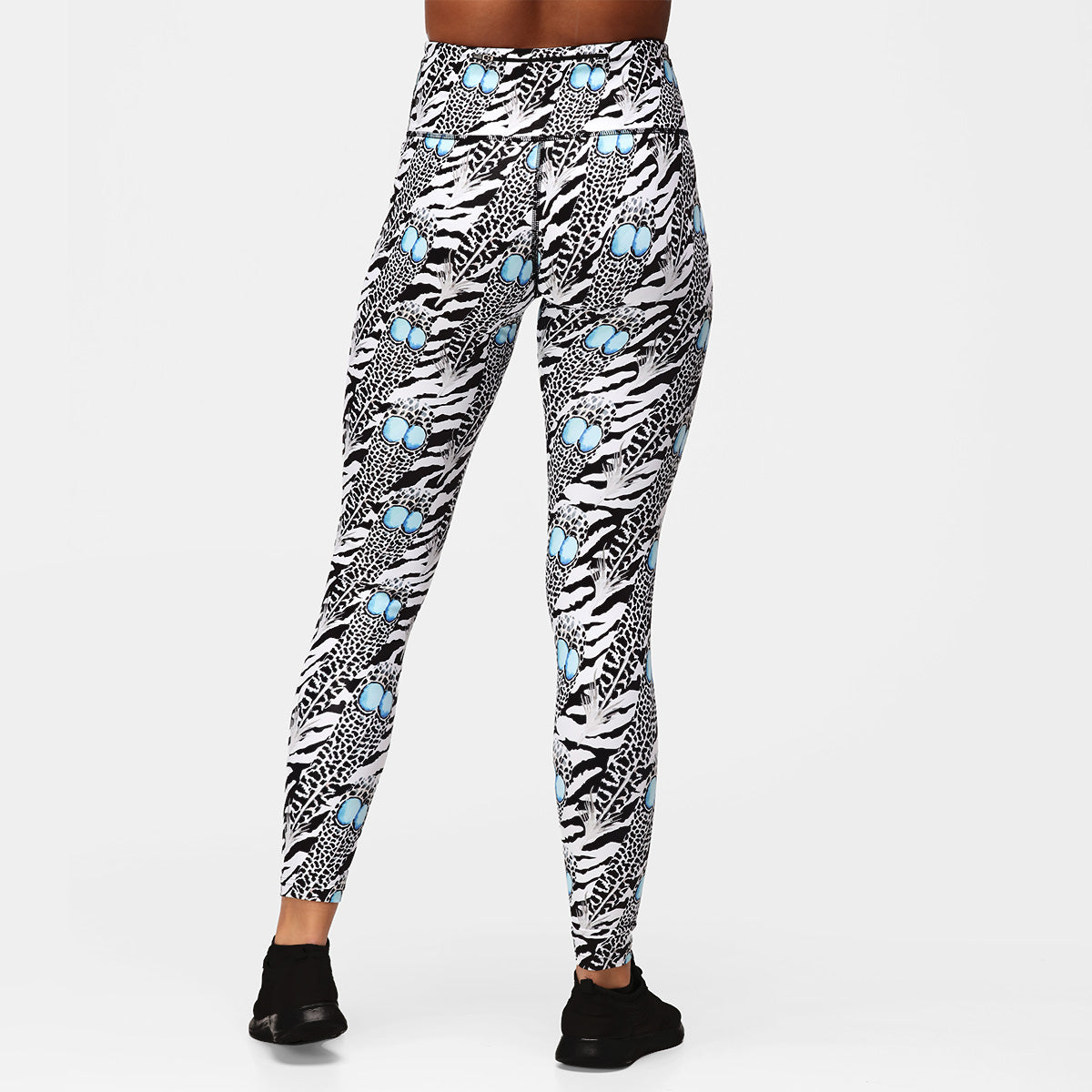 Monochrome Quill Leggings for Women - High Waisted Yoga Pants with Unique Feather Print - Perfect for Workouts, Yoga, Running & Casual Wear
