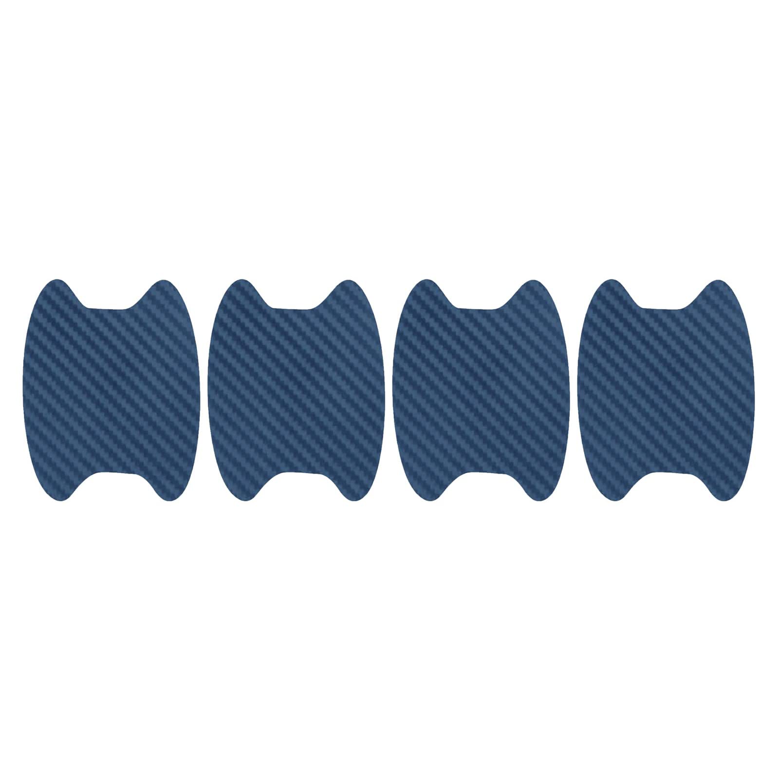 4 PCS Universal Carbon Fiber Car Door Handle Protective Films - Anti-Scratch Stickers for Auto Door Handles (Blue) | Perfect for Car Detailing, Vehicle Protection & DIY Auto Accessories