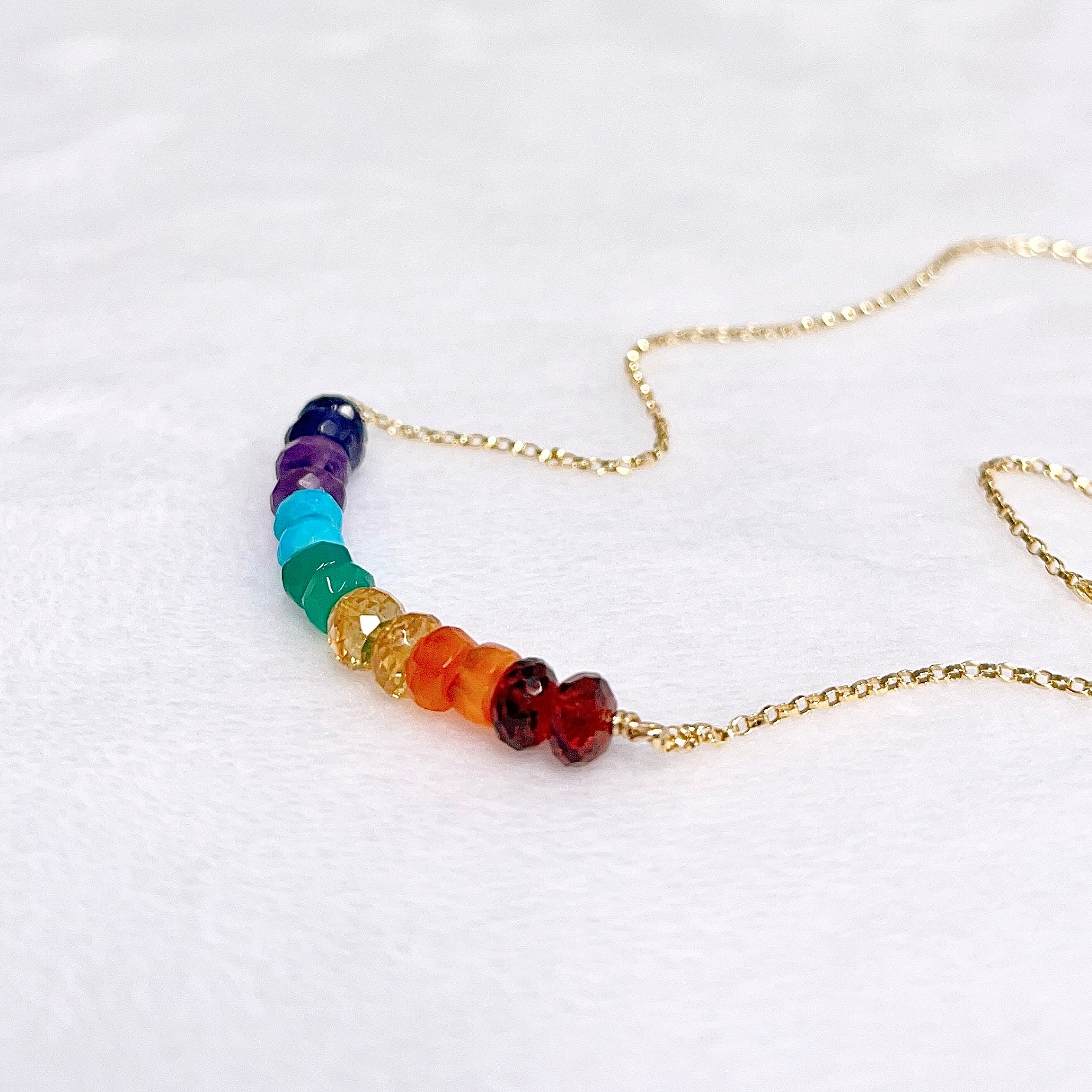 TEHINA Chakra Gemstone Necklace (N408) - Healing Crystal Pendant for Meditation, Yoga & Spiritual Balance