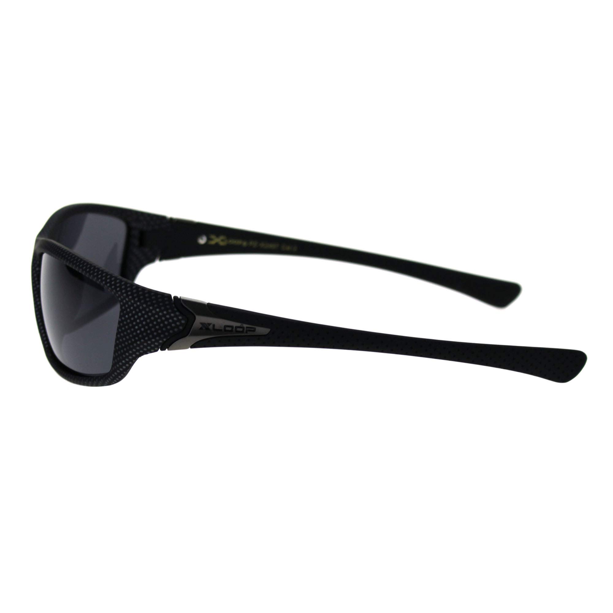 PASTL Xloop Polarized Sunglasses for Men - Soft Matte Dotted Black Wrap Around Frame - UV Protection for Driving, Running & Outdoor Activities