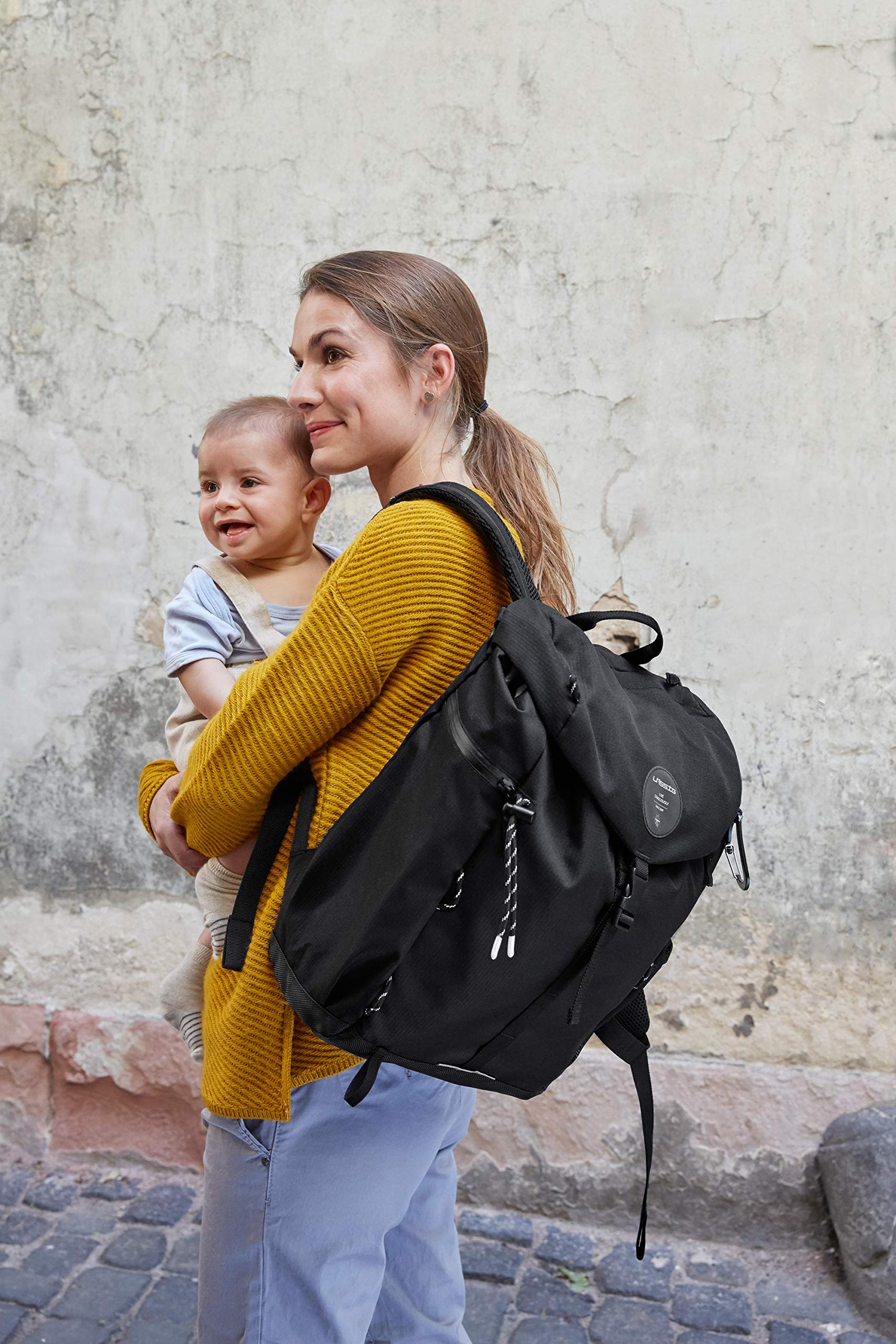 Premium Waterproof Diaper Backpack for Travel & Hiking - Large Capacity Baby Essentials Organizer with Insulated Bottle Pockets, Black - Perfect for Parents, Daycare & Outdoor Adventures