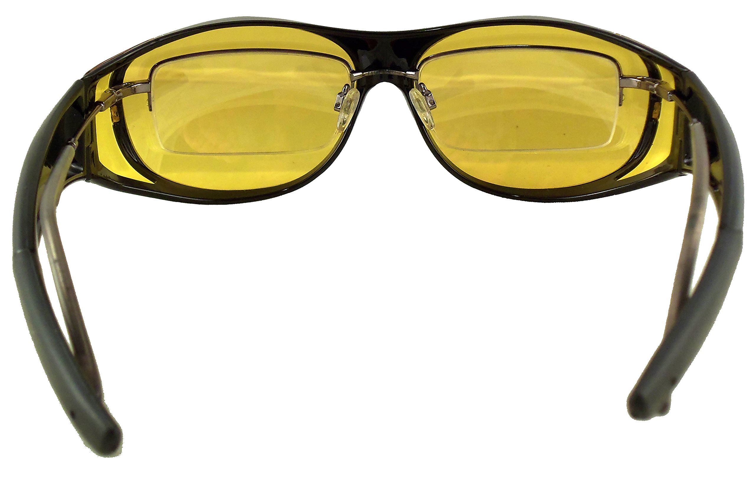 Night Driving Glasses with Yellow Lenses - Anti-Glare Fit Over Prescription Eyewear for Enhanced Visibility & Safety | Perfect for Low Light Conditions, Foggy Weather & Evening Commutes