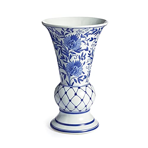 NAPA BB Collection Dynasty Han Vase - Chinese Blue and White Porcelain Vase for Home Decor, Office Display, Wedding Centerpiece & Asian Antique Collectibles